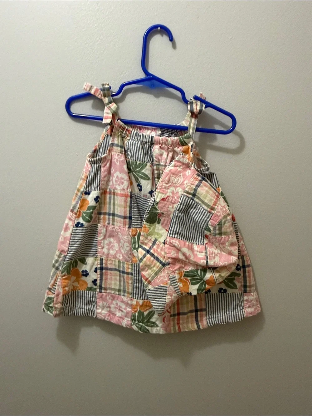 Gymboree Pink Green Orange Plaid Patchwork Sundress